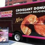 The Dunkin? Donuts new Croissant Donut sampling vehicle will be giving away free Croissant Donuts and Dark Roast Coffee Tuesday from 7 to 9 a.m. at the TD Garden parking lot outside North Station.